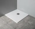 MITIA sprchová vanička z litého mramoru, čtverec 90x90cm, bílá