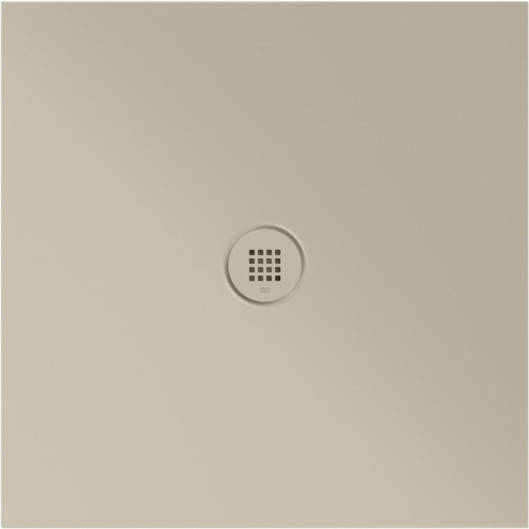 Keramická sprchová vanička, čtverec 80x80x2cm, creta mat