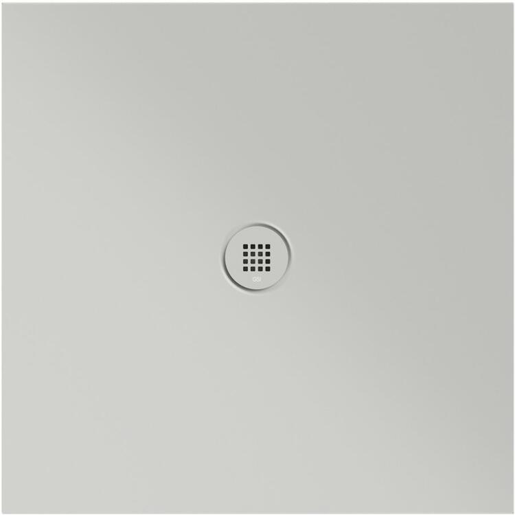 Keramická sprchová vanička, čtverec 90x90x2cm, cenere mat