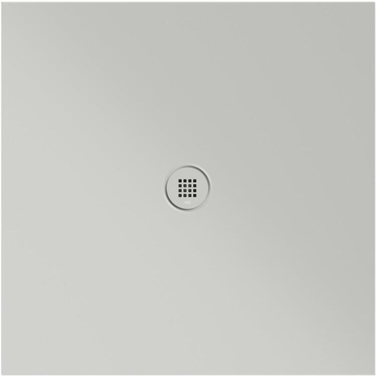 Keramická sprchová vanička, čtverec 100x100x2cm, cenere mat