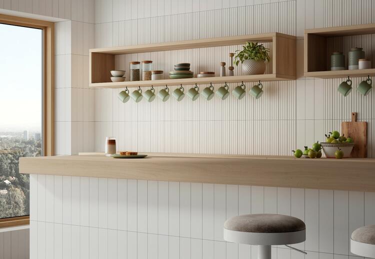 Obklad do koupelny nebo kuchyně barevný Torcello White 7,5x30 cm