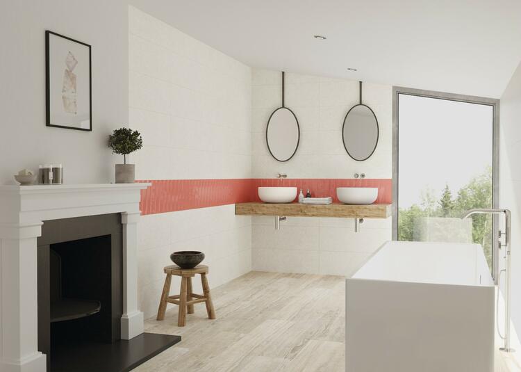 Obklad do koupelny nebo kuchyně barevný Maiolica Coral 7,5x30 cm