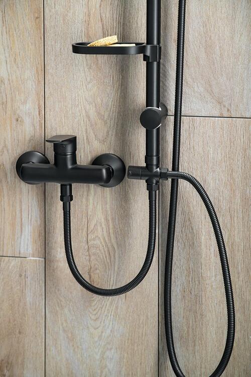 Mýdlenka na sprchovou tyč 25mm, ABS/černá mat