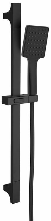 Sprchová souprava hranatá, posuvný držák 680mm, černá mat