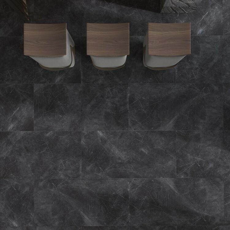 Velkoformátová dlažba imitace mramoru Pulpis Nero 60x120 cm matná