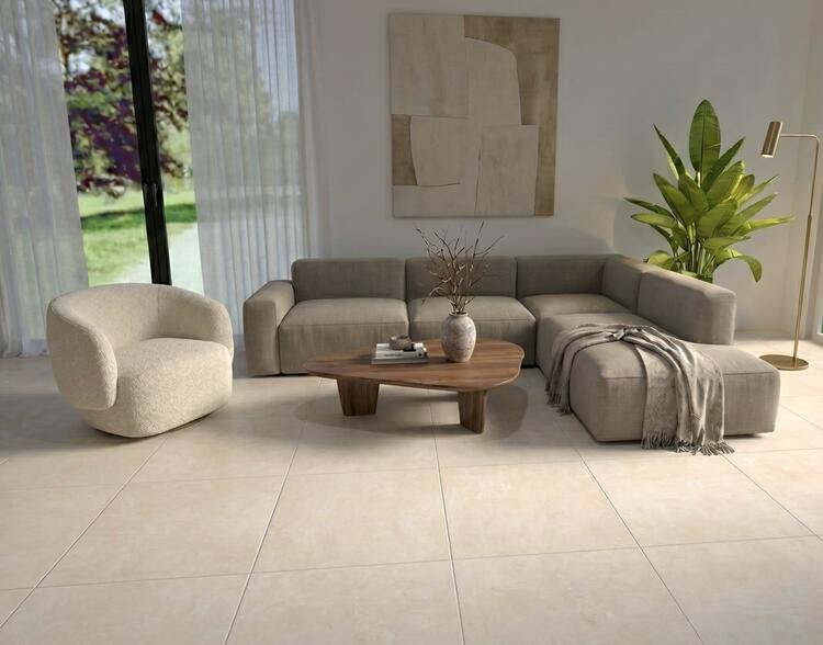 Interiérová dlažba imitace betonu Core Ivory 61x61 cm