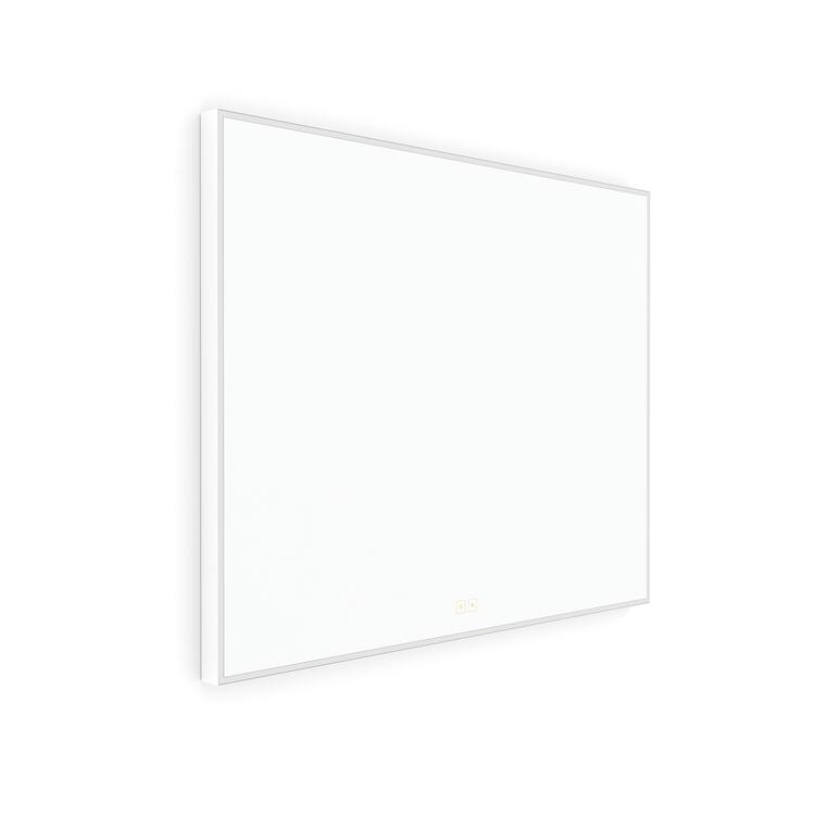 Bílé LED zrcadlo 90 x 70, dotykový senzor OBDELNÍKOVÁ - OSTRÉ ROHY