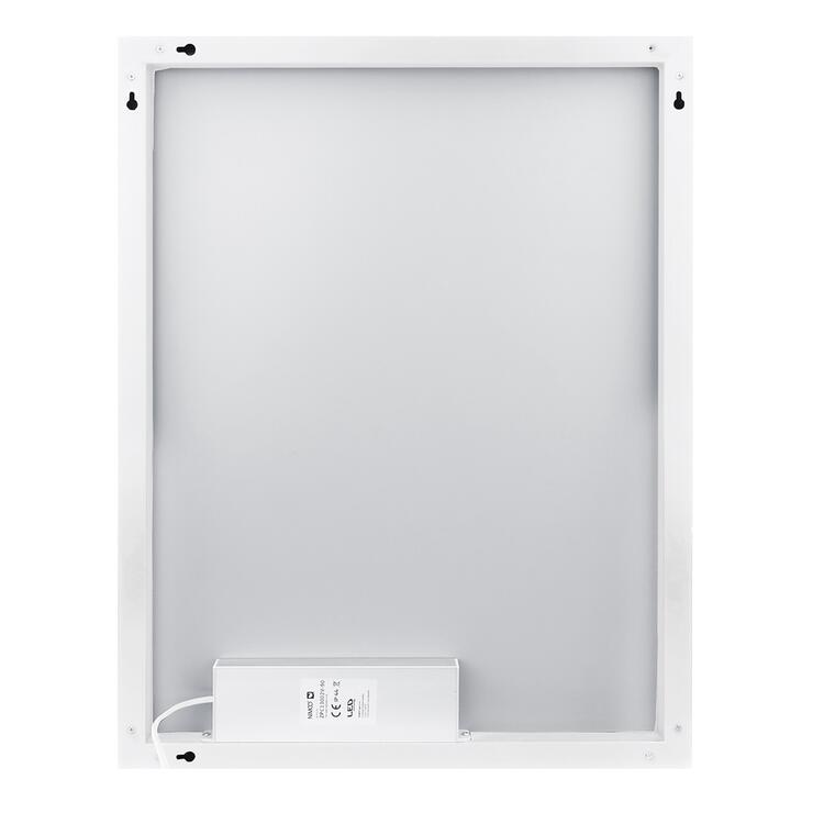 Bílé LED zrcadlo 120 x 70, dotykový senzor OBDELNÍKOVÁ - OSTRÉ ROHY