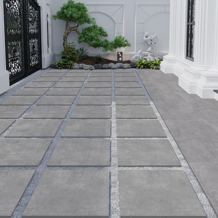 2cm dlažba na terasu imitace betonu Ark Grey 60x60x2 cm (poškozený obal)