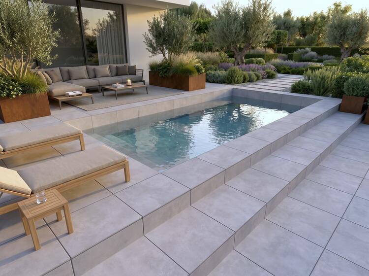 2cm dlažba na terasu imitace betonu Cemento Sand 60x60x2 cm (poškozený obal)