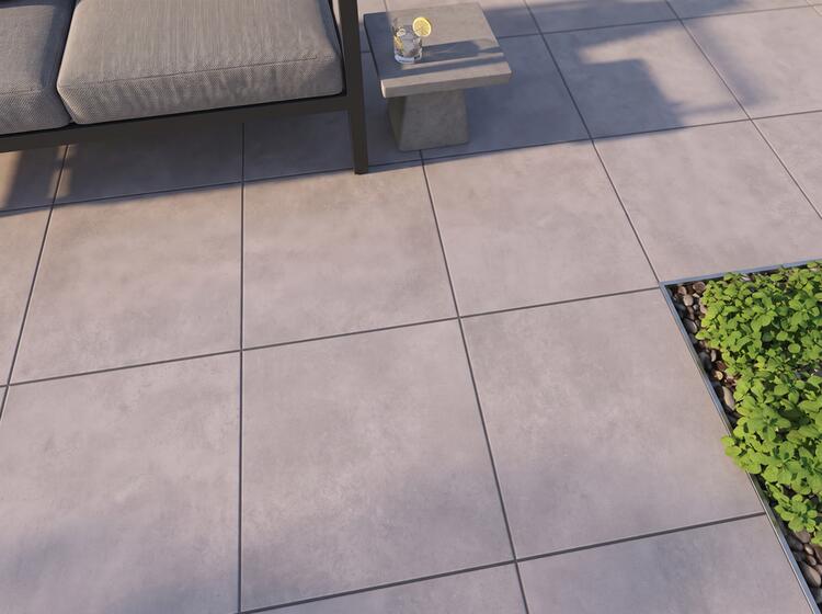 2cm dlažba na terasu imitace betonu Cemento Sand 60x60x2 cm (poškozený obal)