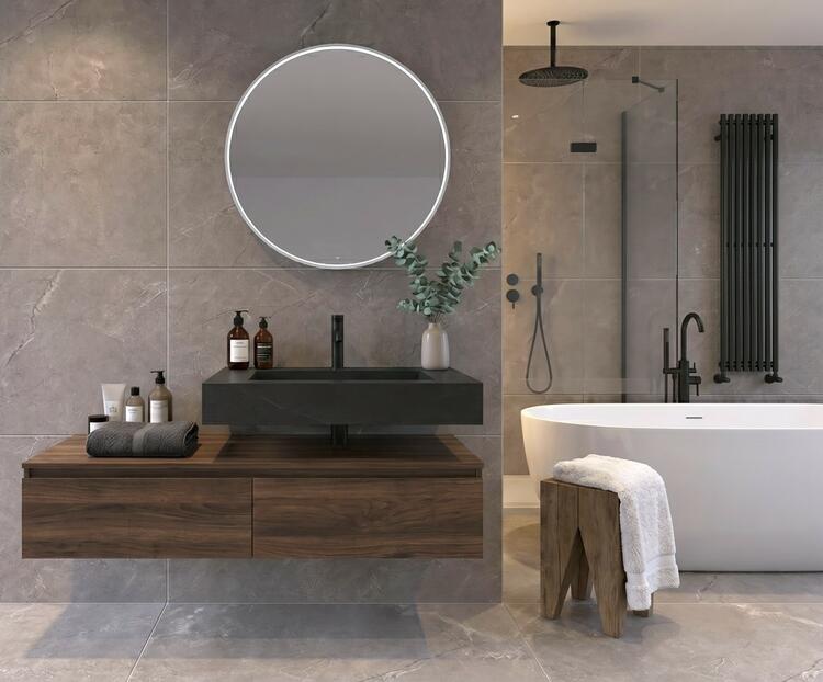Velkoformátová dlažba imitace kamene Alya Grey 60x120 cm
