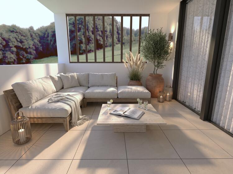 2cm dlažba na terasu imitace kamene Getafe Beige 60x60x2 cm