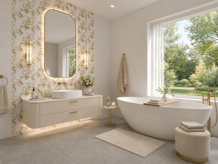 Obklad White Ornata Gold 30x60 cm (5801)