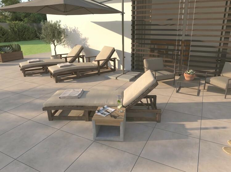 2cm dlažba na terasu imitace betonu Stark Smoke 60x60x2 cm (poškozený obal)
