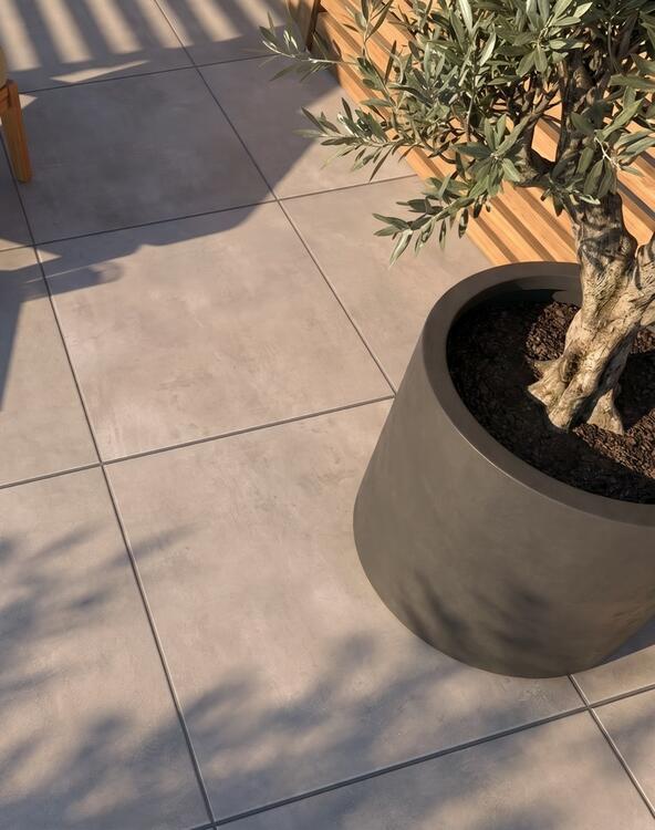 2cm dlažba na terasu imitace betonu Stark Smoke 60x60x2 cm (poškozený obal)
