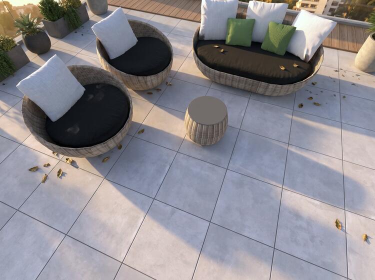 2cm dlažba na terasu imitace betonu Walmer Pearl 60x60x2 cm