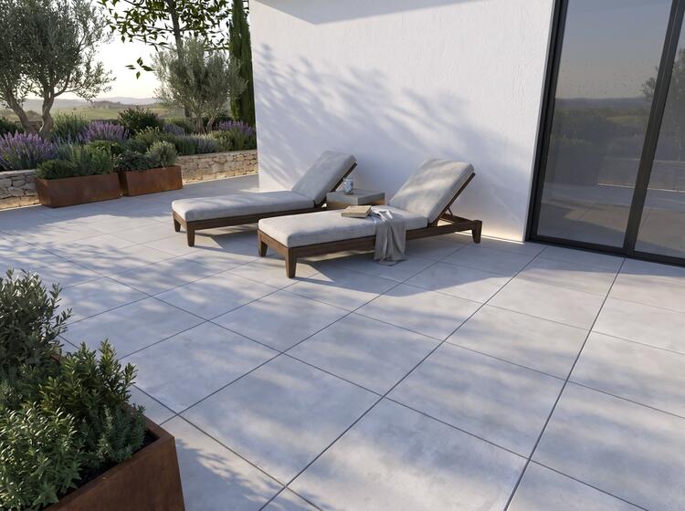 2cm dlažba na terasu imitace betonu Walmer Pearl 60x60x2 cm