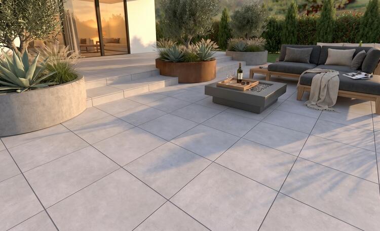 2cm dlažba na terasu imitace betonu Larisa Pearl 60x60x2 cm