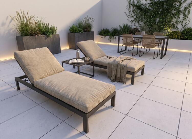 2cm dlažba na terasu imitace betonu Birmingham Pearl 60x60x2 cm