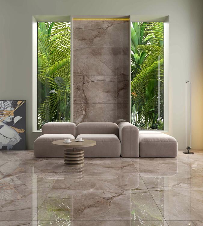 Velkoformátová dlažba imitace mramoru Root Ash 60x120 cm