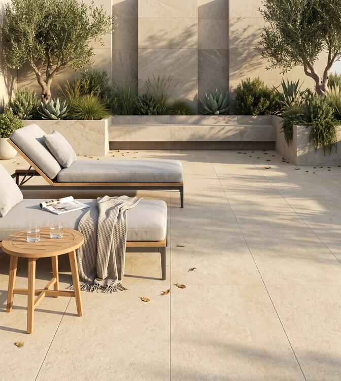 2cm dlažba na terasu imitace kamene Stones Beige 45x90x2 cm