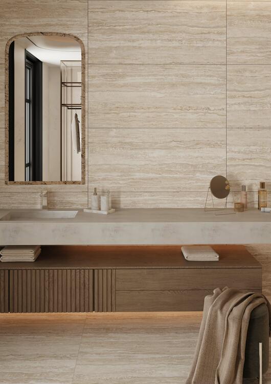 Velkoformátová dlažba imitace kamene Royal Travertine 60x120 cm