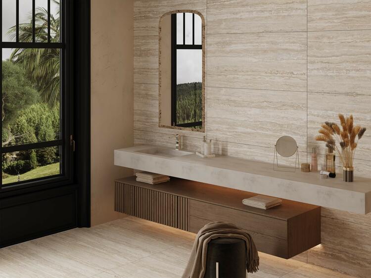 Velkoformátová dlažba imitace kamene Royal Travertine 60x120 cm
