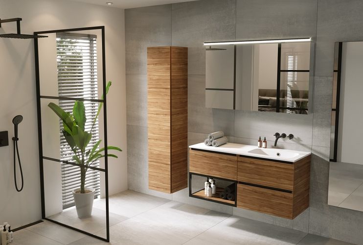 Koupelnová kolekce Livit nabízí krásný design v dekorech dřeva i velkoryse řešené úložné prostory. | p