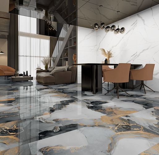 Interiér s keramickou dlažbou Joya v jedinečném designu mramoru | Dlažba v dekoru mramoru dodá reprezentativní nádech kuchyni i obývacímu pokoji