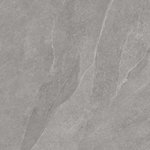Velkoformátová dlažba v imitaci kamene Atlantis - šedá dlažba Fumo 120x120 cm na podlaze + Béžový odstín Sabbia 60x120 na stěně - Dlažba v designu kamene Atlantis