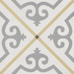 Dekorovaná dlažba Maorí black s geometrickým vzorem a v barvě modrá bílá a šedá - Dekorovaná dlažba Classics