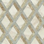 Obklad na stěně Versace Tarsia avorio apuano na podlaze dekor prospect avorio lux 3D v obývacím pokoji - Designová dlažba a obklad Tarsia