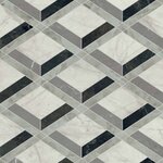 Obklad na stěně Versace Tarsia avorio apuano na podlaze dekor prospect avorio lux 3D v obývacím pokoji - Designová dlažba a obklad Tarsia