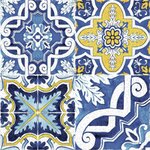 Designové keramické obklady Papier na stěně v interiéru s floristickým dekorem - Designový obklad Papier