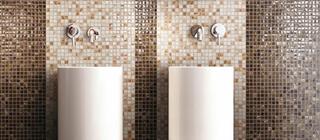 Mozaika Villes de France hnědo béžová koupelna