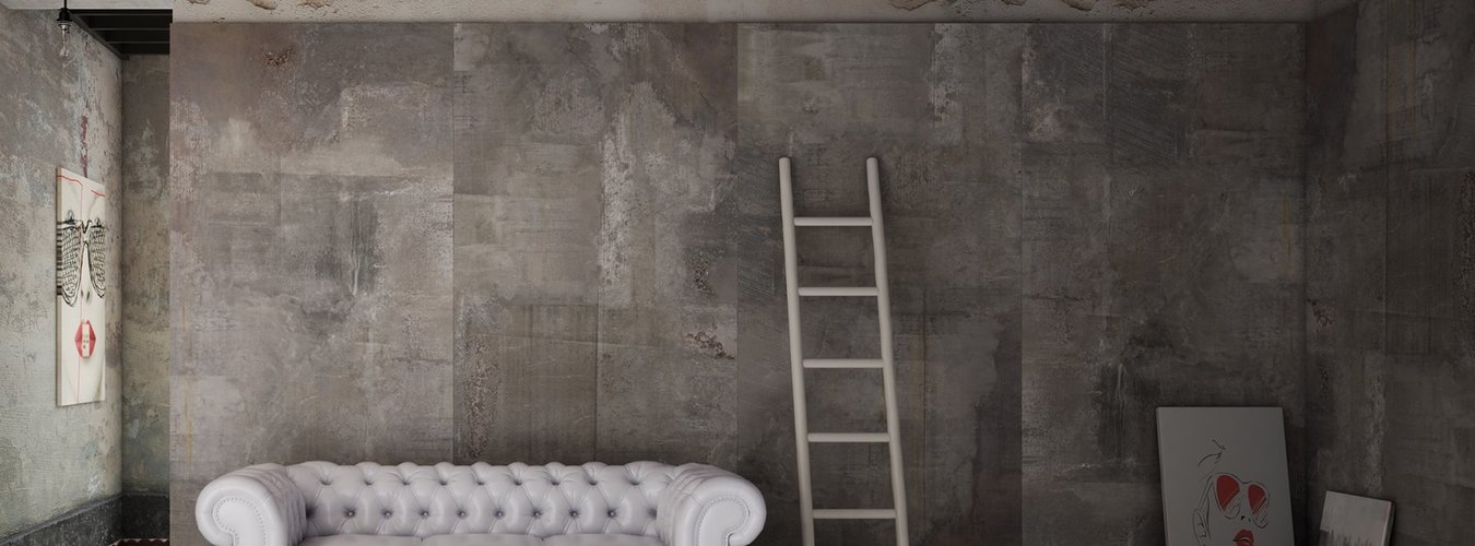 Obklad Tattoo hnědá barva beton interiér