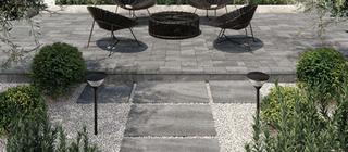 Venkovní dlažba Forth Quarzite grigia šedá imitace kamene na terase
