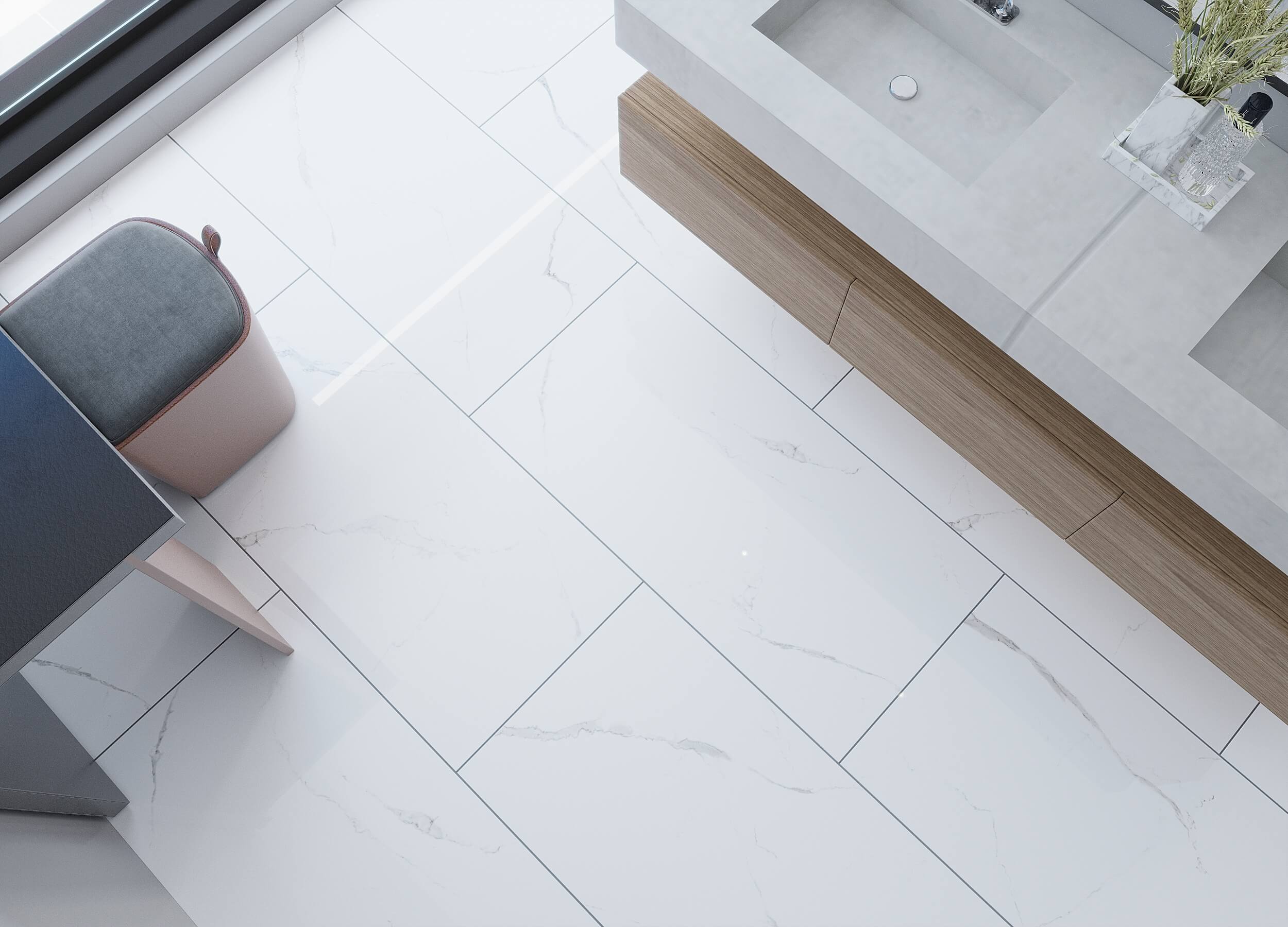 Velkoformátový obklad White Marble | M.B.Keramika