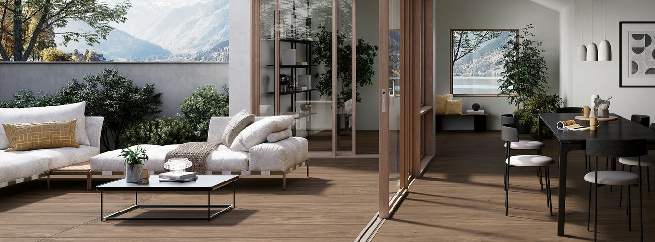 Venkovní dlažba imitace dřeva Jurupa 03 ve II. jakosti pro pokládku na terče, štěrk i trávu