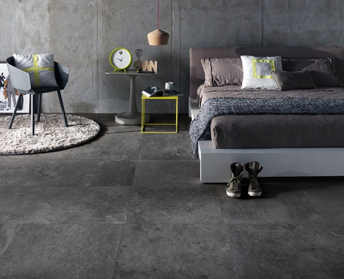Velkoformátová dlažba PETRA SOLIS - Designová dlažba do koupelny nebo jinam do interiéru v černé barvě.Velkoformátová dlažba PETRA SOLIS - Designová dlažba do koupelny nebo jinam do interiéru v černé barvě.