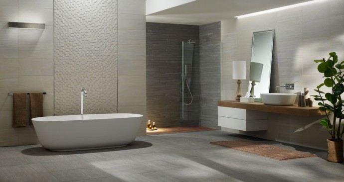Velkoformátové obklady a dlažba DISCOVER - Luxusní designová koupelna s obklady a dlažbou Discover.Velkoformátové obklady a dlažba DISCOVER - Luxusní designová koupelna s obklady a dlažbou Discover.